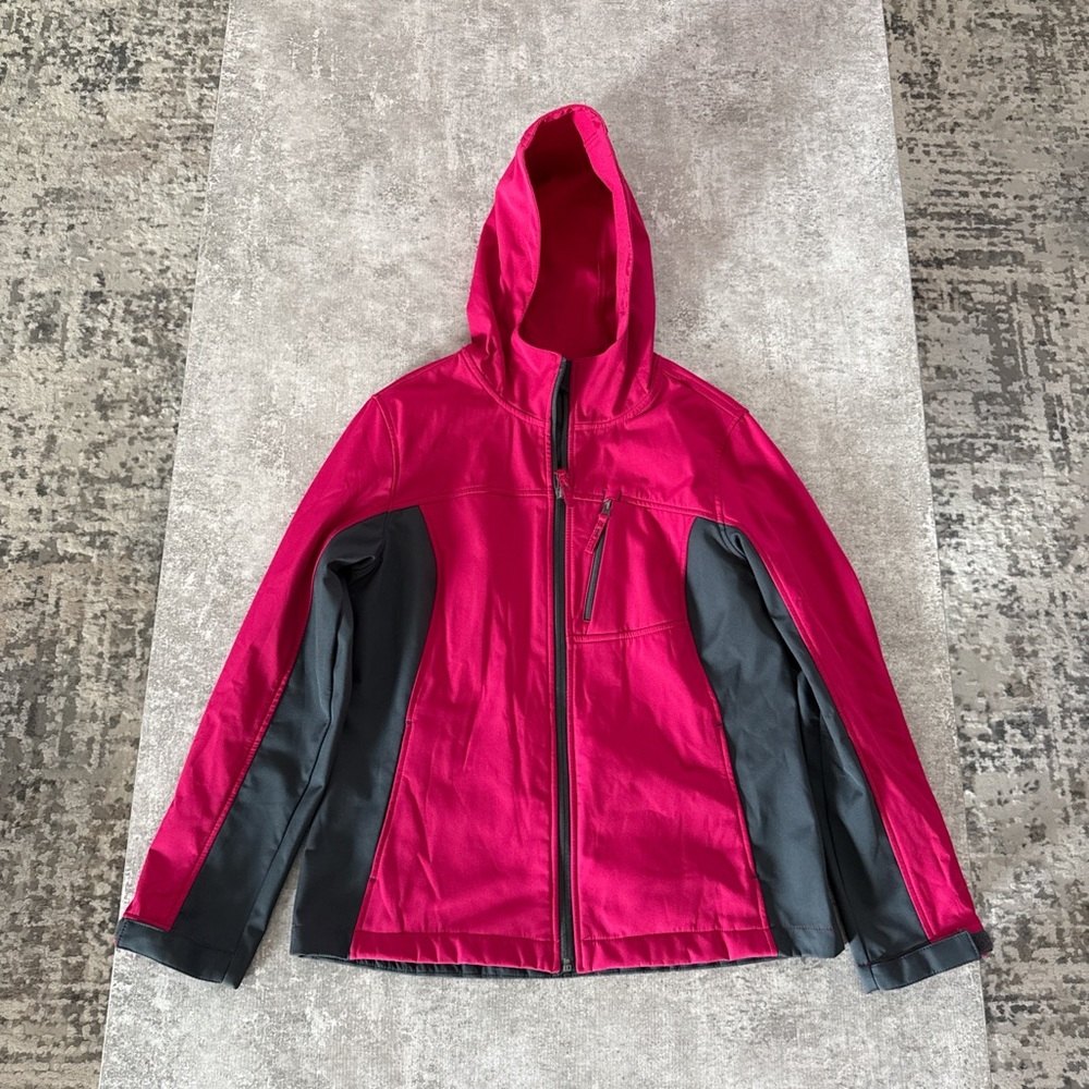 Womens Freetech Pink and Black Hooded Jacket